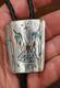Bolo Tie Vintage Navajo Peyote Par James Shay, Turquoise, Corail Et Argent Sterling