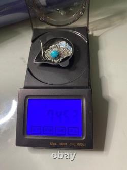 Boucle d'oreille en argent sterling turquoise navajo amérindien