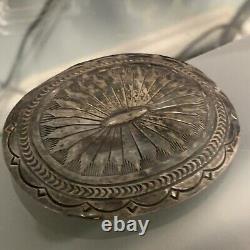 Boucle de ceinture concho en argent sterling martelé des Amérindiens Navajo du Sud-Ouest