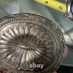 Boucle de ceinture concho en argent sterling martelé des Amérindiens Navajo du Sud-Ouest