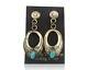 Boucles D'oreilles Navajo En Argent 925 Avec Turquoise Naturelle, Artiste Amérindien C80s