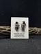 Boucles D&rsquo;oreilles &agrave; Tige En Argent Sterling Avec Feuille, Faites Main, Am&eacute;rindiennes Navajo, En Onyx Noir