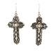 Boucles D'oreilles Croix En Argent Sterling Am&eacute;rindiennes Navajo Par Micah Nelson Sku233165