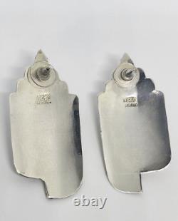 Boucles d'oreilles déclaratives NAVAJO en argent sterling avec charoïte de Michael Nez, Amérindien