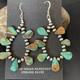 Boucles D'oreilles En Argent Sterling Avec Perles Turquoise En Grappe Vert Navajo, Am&eacute;rindiennes 13371
