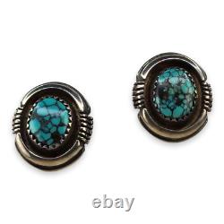 Boucles d'oreilles en argent sterling turquoise Navajo Rosie Jacque Amérindienne