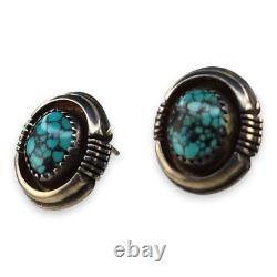 Boucles d'oreilles en argent sterling turquoise Navajo Rosie Jacque Amérindienne