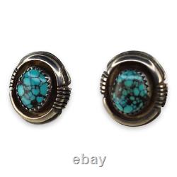 Boucles d'oreilles en argent sterling turquoise Navajo Rosie Jacque Amérindienne