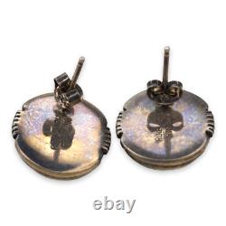 Boucles d'oreilles en argent sterling turquoise Navajo Rosie Jacque Amérindienne
