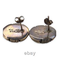 Boucles d'oreilles en argent sterling turquoise Navajo Rosie Jacque Amérindienne