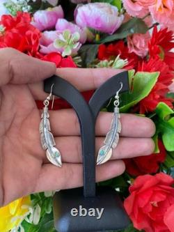 Boucles d'oreilles en argent sterling turquoise Navajo amérindien