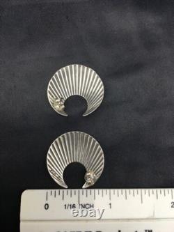 Boucles d'oreilles en croissant Navajo amérindien en argent sterling 1 4487