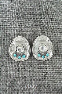 Boucles d'oreilles en turquoise et argent sterling de Bobby Platero