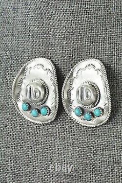 Boucles d'oreilles en turquoise et argent sterling de Bobby Platero
