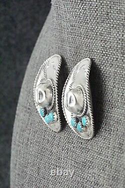 Boucles d'oreilles en turquoise et argent sterling de Bobby Platero