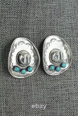 Boucles d'oreilles en turquoise et argent sterling de Bobby Platero