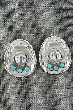 Boucles d'oreilles en turquoise et argent sterling de Bobby Platero