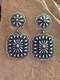 Boucles D'oreilles Faites à La Main En Argent Sterling Estampillé Amérindien Navajo T O White