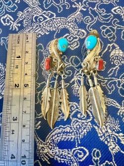 Boucles d'oreilles navajo vintage amérindiennes