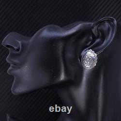 Boucles d'oreilles ovales en argent sterling 925 Navajo Sanel L. Amérindien