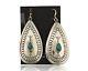 Boucles D'oreilles Pendantes Navajo En Argent 925 Bleu De L'artiste Amérindien C. Années 80