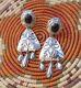 Boucles D'oreilles Pendantes En Argent Sterling 925 Onyx Navajo Amérindien
