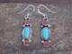 Boucles D'oreilles Pendantes En Argent Sterling Am&eacute;rindien Avec Turquoise Et Corail Par Betone