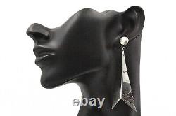 Boucles d'oreilles pendantes en argent sterling triangle navajo amérindien