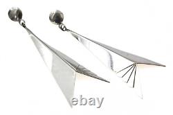 Boucles d'oreilles pendantes en argent sterling triangle navajo amérindien