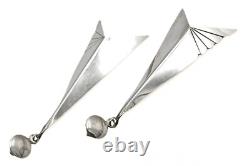 Boucles d'oreilles pendantes en argent sterling triangle navajo amérindien