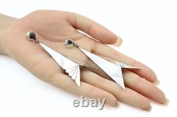 Boucles d'oreilles pendantes en argent sterling triangle navajo amérindien