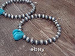 Boucles d'oreilles pendantes en perles Navajo et turquoise par Jake