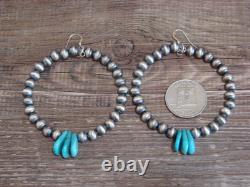 Boucles d'oreilles pendantes en perles Navajo et turquoise par Jake
