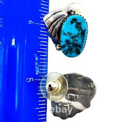 Boucles d'oreilles puces en argent sterling 925 NAVAJO amérindien turquoise