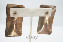 Boucles d'oreilles vintage en argent sterling agate amérindiennes Navajo signées AT