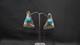 Boucles D'oreilles Vintage En Argent Sterling Et Turquoise Amérindiennes Navajo Par Thomas Nez