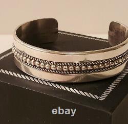 Bracelet De Manchette En Argent Sterling Navajo Par Ron Yazzie Petit Bracelet 35 Grams