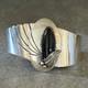 Bracelet Lrg En Argent Sterling Asymétrique En Onyx De Rick Tolino, Amérindien Navajo, 47g