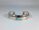 Bracelet / Manchette Kokopelli En Argent Sterling Fait Main Par Des Amérindiens Navajos, 12kt Gf