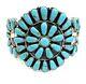 Bracelet Native American Sterling Silver Navajo Handmade Turquoise Cluster Bracelet