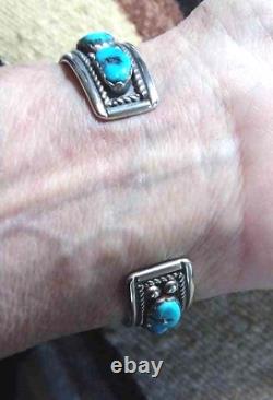 Bracelet Navajo 11 pierres turquoise bleue Kingman, collectible amérindien USA