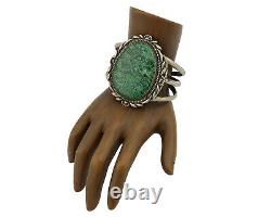 Bracelet Navajo 925 Argent Grade Gemme Azurite Naturelle Artiste Amérindien des années 80