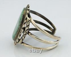 Bracelet Navajo 925 Argent Grade Gemme Azurite Naturelle Artiste Amérindien des années 80