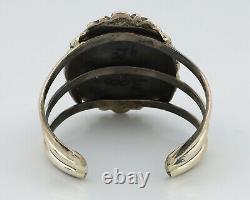 Bracelet Navajo 925 Argent Grade Gemme Azurite Naturelle Artiste Amérindien des années 80