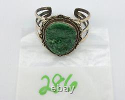 Bracelet Navajo 925 Argent Grade Gemme Azurite Naturelle Artiste Amérindien des années 80