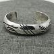 Bracelet Navajo Amérindien En Argent Sterling Style Bangle Cuff Vtg