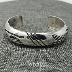 Bracelet Navajo Amérindien en Argent Sterling Style Bangle Cuff VTG