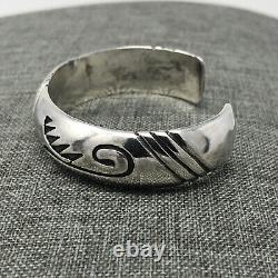 Bracelet Navajo Amérindien en Argent Sterling Style Bangle Cuff VTG