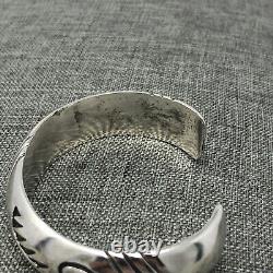 Bracelet Navajo Amérindien en Argent Sterling Style Bangle Cuff VTG