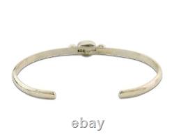 Bracelet Navajo. Bracelet en argent 925 avec corail rouge naturel, manchette d'artiste amérindien des années 80.